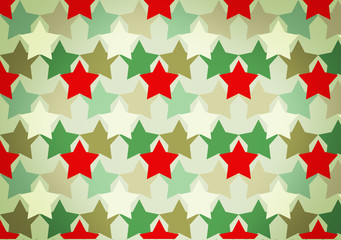 Camouflage pattern with red stars