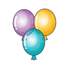 balloons air party isolated icon vector illustration design