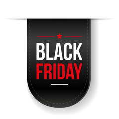 Black Friday ribbon tag vector