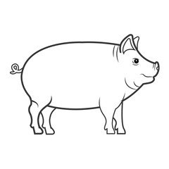 pig animal farm icon vector illustration design