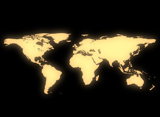 World map illustration in flat mode