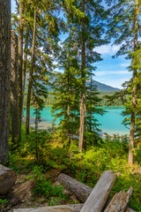 Beautiful Mountain Trail View at Joffre Lakes, British Columbia, Canada.