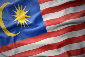 waving colorful flag of malaysia.