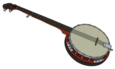 Hand drawing of a classic five string banjo