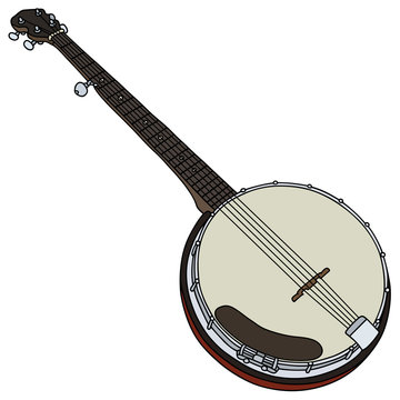 Hand drawing of a classic five string banjo