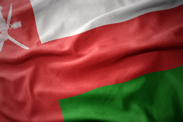 waving colorful flag of oman.