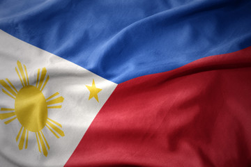 waving colorful flag of philippines.