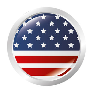 united states of america button vector illustration design