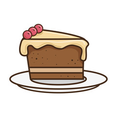 happy birthday delicious cake vector illustration design