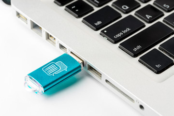 Social media, WIFI & Internet icon on  USB drive