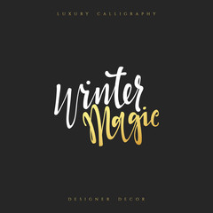 Winter magic lettering handmade calligraphy