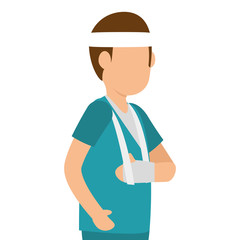 Person with broken hand vector illustration design