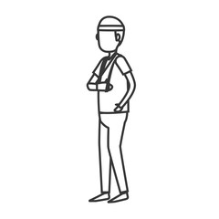 Person with broken hand vector illustration design