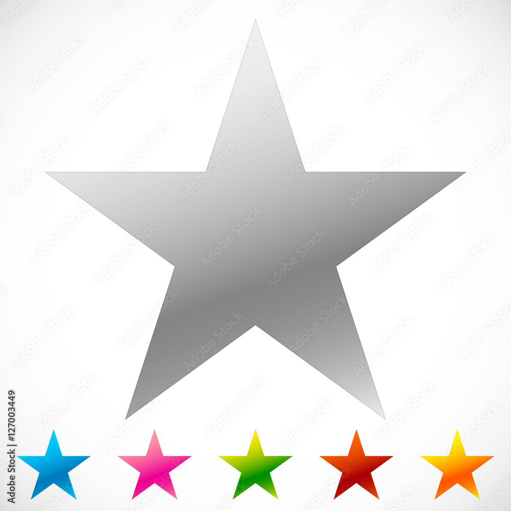 Aufkleber star icon with thin outline makes it pop out. 6 color.