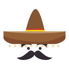 mexican hat culture element vector illustration design