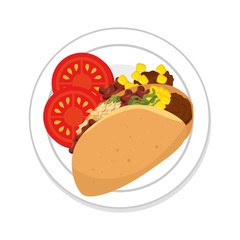 taco mexican food icon vector illustration design