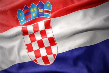 waving colorful flag of croatia.
