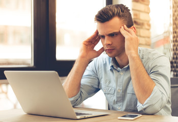 Young businessman working