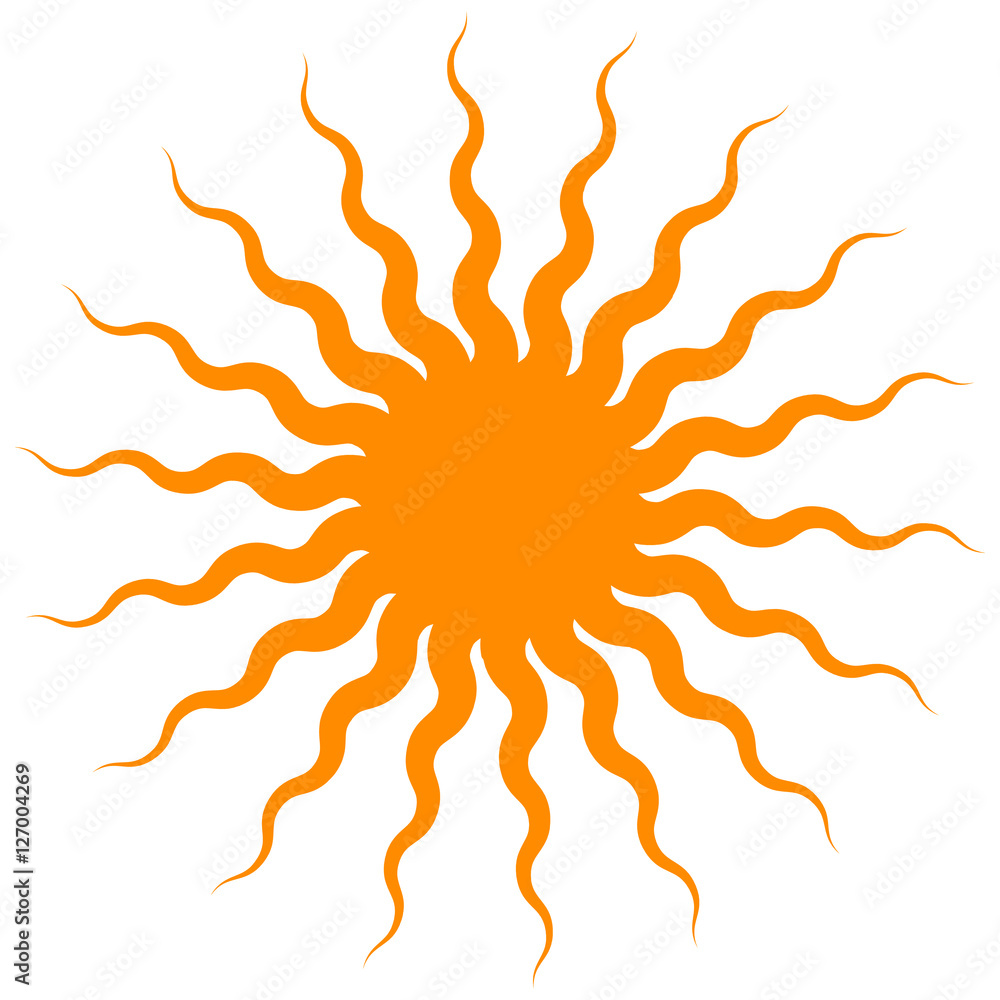 Poster wavy radial lines abstract motif - radiating waving lines