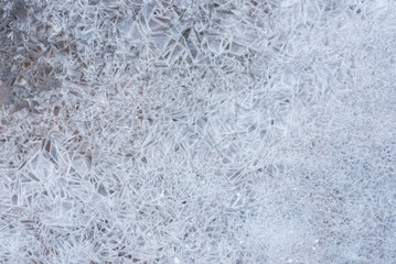 Ice Crystal emerge on the river in Solden, Austria