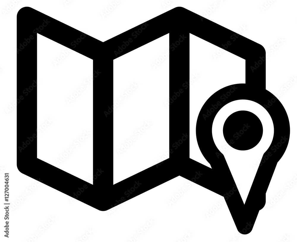 Aufkleber Map and map marker symbol. Navigation concept icon.