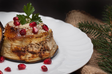 Plate With Eggplant Zuccotto