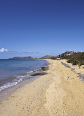 Portugal, Madeira Islands, Porto Santo, View of the sandy beach..