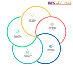 Five steps infographics. Vector design element.