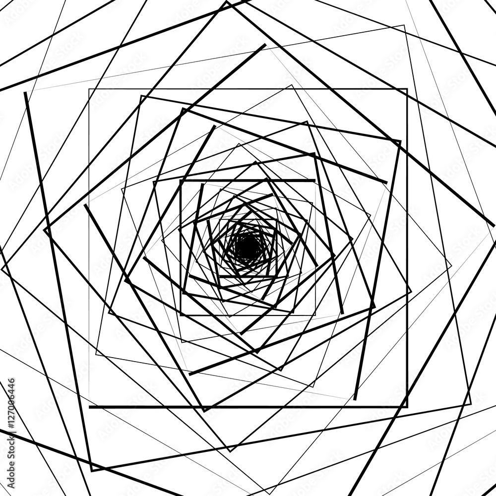 Poster ripple pattern with concentric squares - circular geometric back