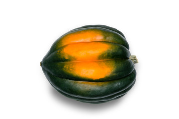 Single Acorn Squash on White Background