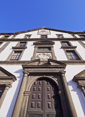 Portugal, Madeira, Funchal, Jesuit College and Church on Praca do Municipio, part of the Madeira and the Catholic Universities..