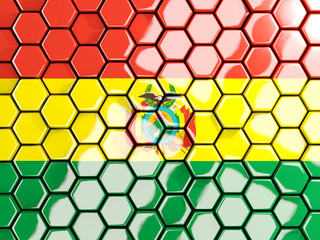 Flag of bolivia, hexagon mosaic background