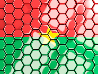 Flag of burkina faso, hexagon mosaic background