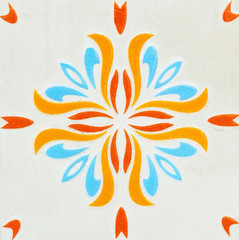 Background and texture flower pattern on ceramic tile