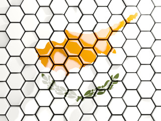 Flag of cyprus, hexagon mosaic background