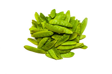 Green peas in pods. insulated.