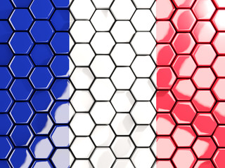 Flag of france, hexagon mosaic background