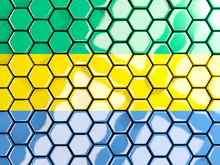 Flag of gabon, hexagon mosaic background