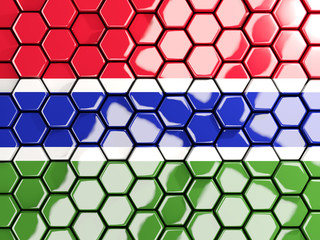Flag of gambia, hexagon mosaic background