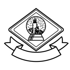 Candle and ribbon icon. Christmas season decoration and celebration theme. Isolated design. Vector illustration