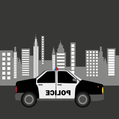 police car city background design vector illustration eps 10
