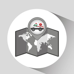 ambulance car icon map pointer vector illustration eps 10