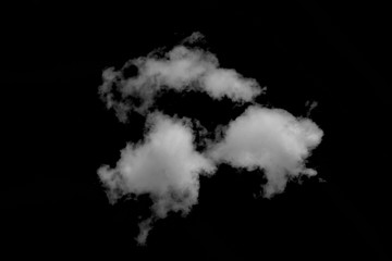 Fototapeta na wymiar White clouds isolated on black background