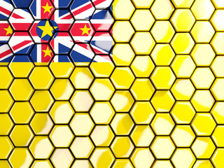 Flag of niue, hexagon mosaic background