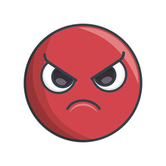 face circle emoticon kawaii style vector illustration design