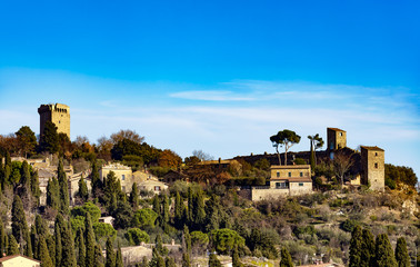 Fototapeta na wymiar Monticchiello traditional village skyline. Siena, Tuscany, Italy