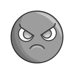 face circle emoticon kawaii style vector illustration design