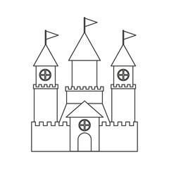 Naklejka premium cute castle isolated icon vector illustration design