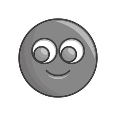 face circle emoticon kawaii style vector illustration design