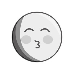 face circle emoticon kawaii style vector illustration design